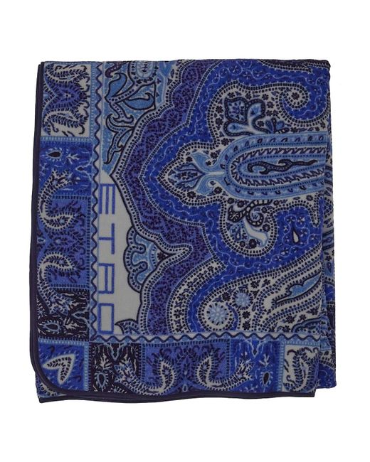 Etro Blue Abstract Motif Beach Towel