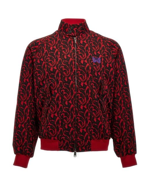 Baracuta Red 'Jacquard Needles' Bomber Jacket for men