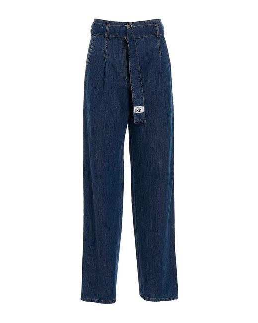Philosophy Di Lorenzo Serafini Blue Denim Jeans With Removable Waist Belt