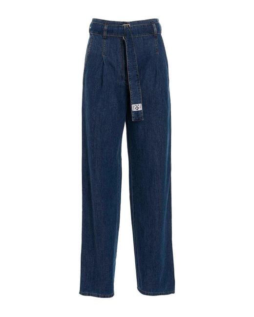 Philosophy Di Lorenzo Serafini Blue Denim Jeans With Removable Waist Belt