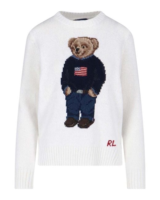 Polo Ralph Lauren White Polo Bear Sweater