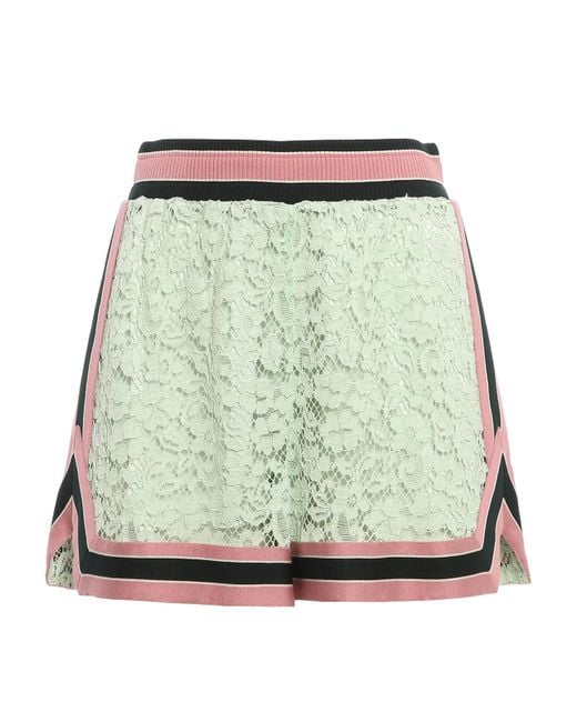 Dolce & Gabbana Green Lace Shorts