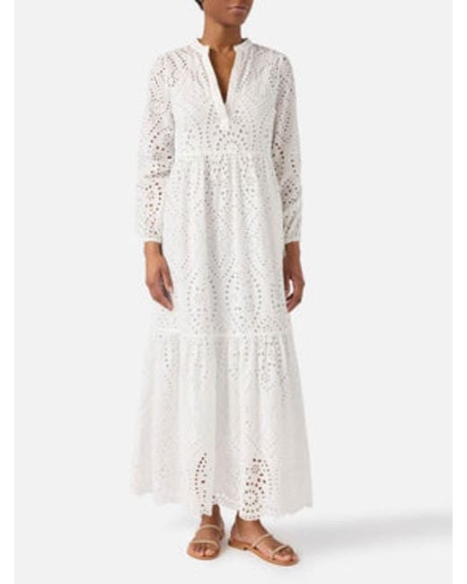 Mc2 Saint Barth White Sylvia Sangallo Linewave Long Dress