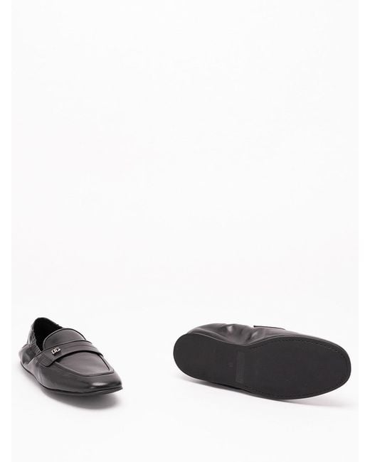 Dolce & Gabbana White Elastic-Back Loafers for men