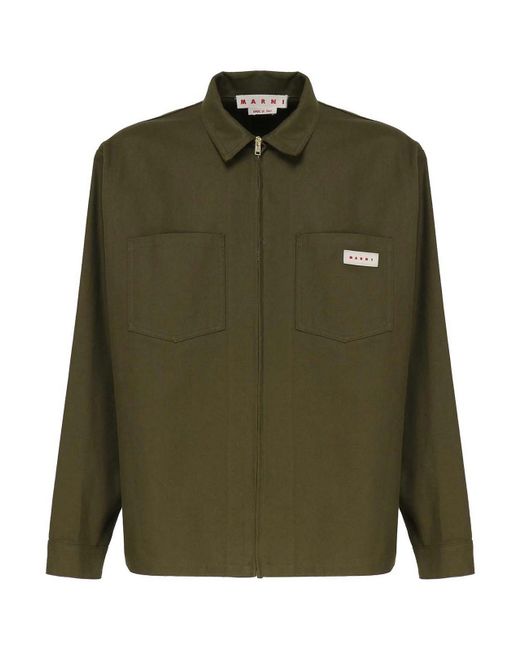 Marni Green Workwear Shirt for men