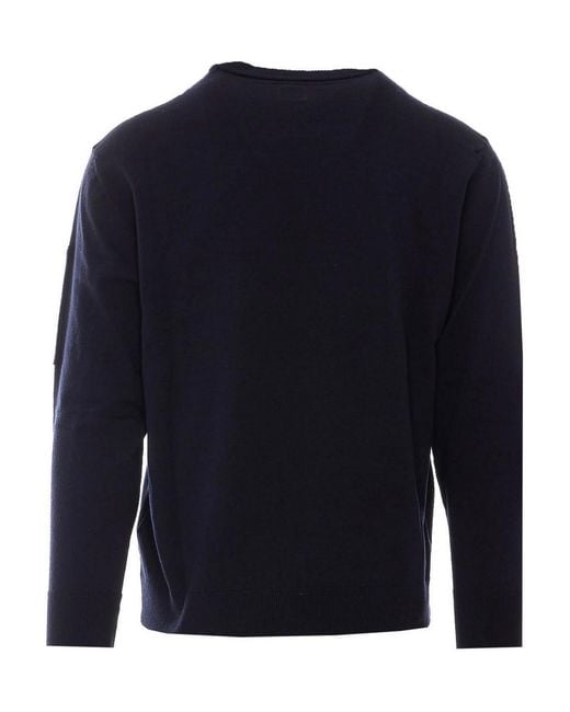 C P Company Blue Extrafine Merino Sweater for men