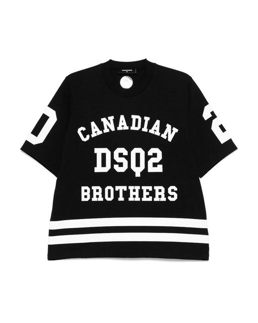 DSquared² Black Logo-Print T-Shirt