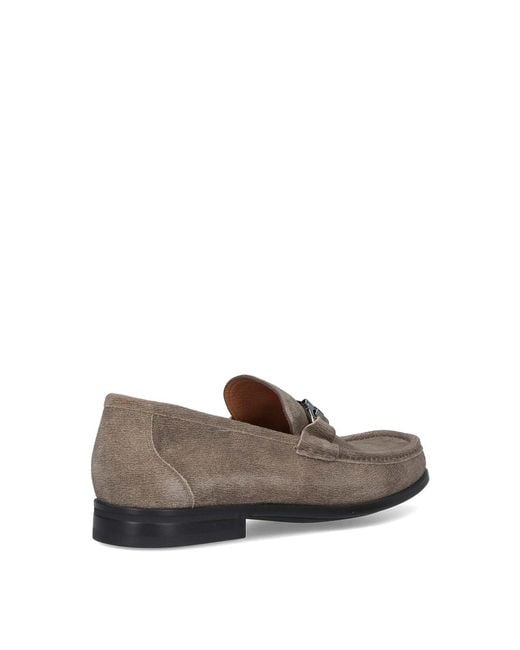 Ferragamo Gray Suede Loafers for men