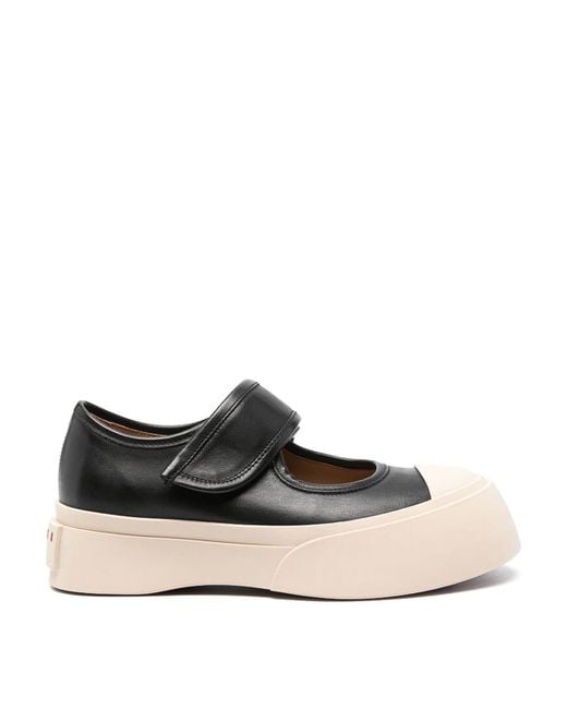 Marni Black Leather Mary Jane Sneakers