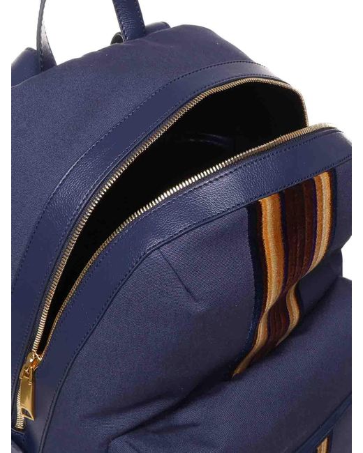 Bally Blue Race Backpack In Fabric for men