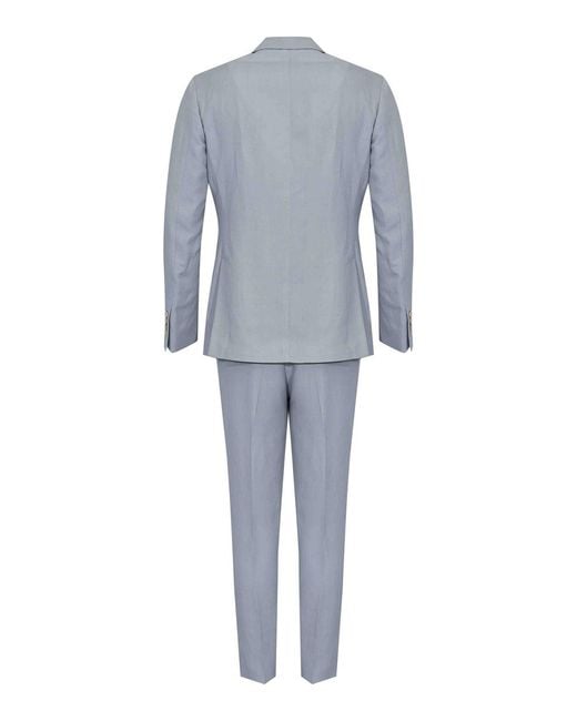 Eleventy Blue Double-Breasted Suit for men