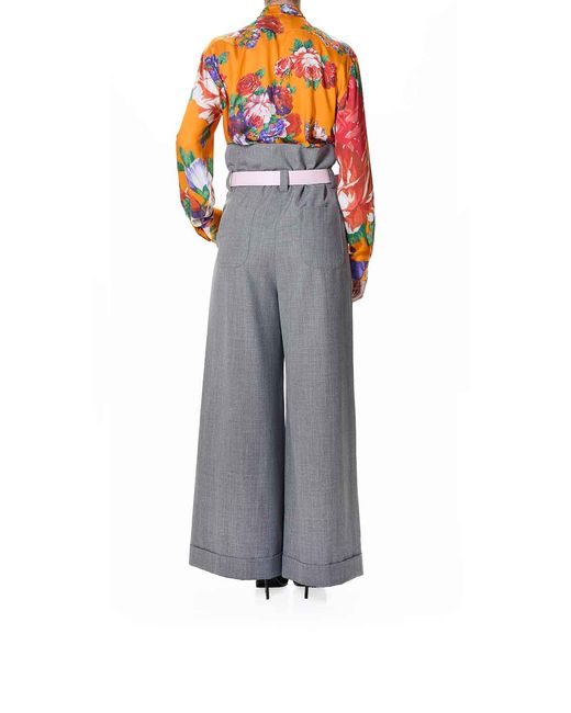 Moschino Gray Wide Trousers