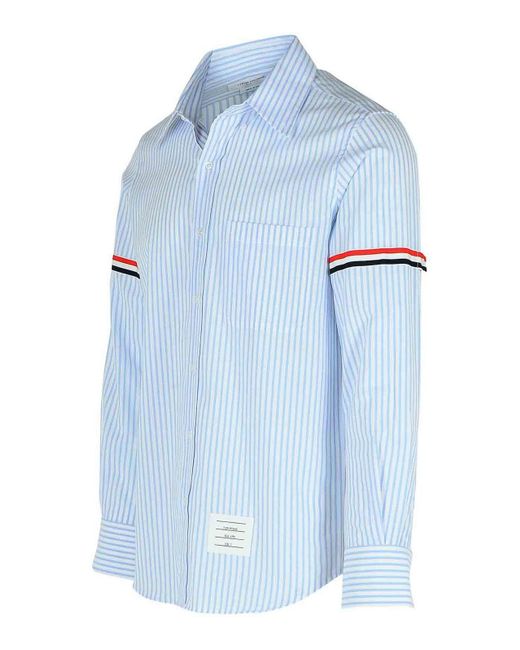 Thom Browne Blue Armband Cotton Shirt for men