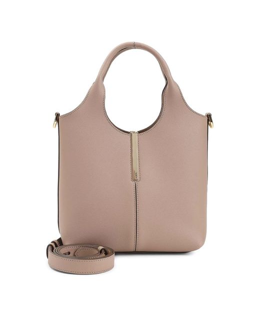 Tod's Natural Ebr Mini Shopping Bag