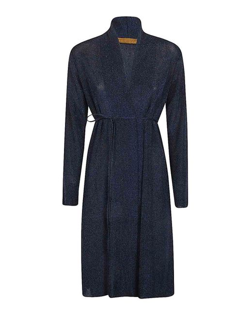 Siyu Blue Belted Midi Dress