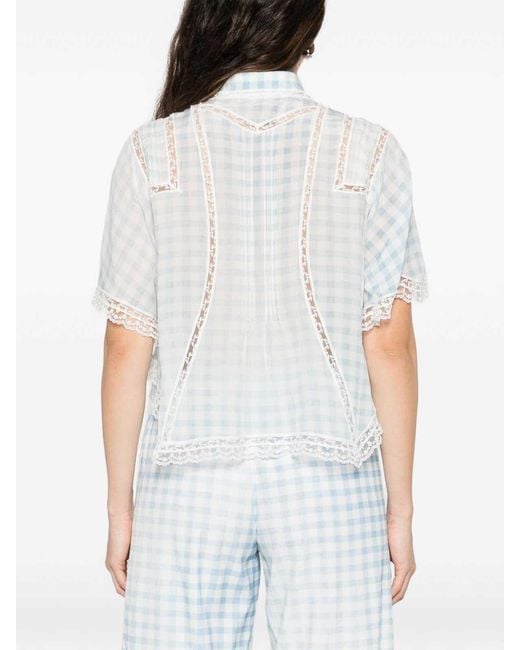 Ermanno Scervino White Check Pattern Shirt