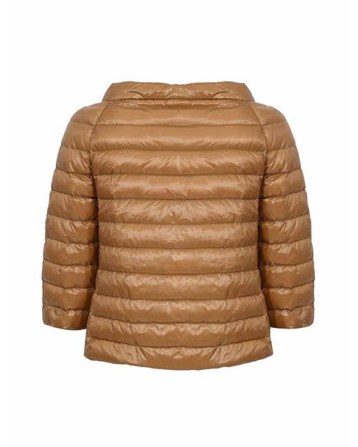 Herno Brown Reversible Down Jacket With Sleeves