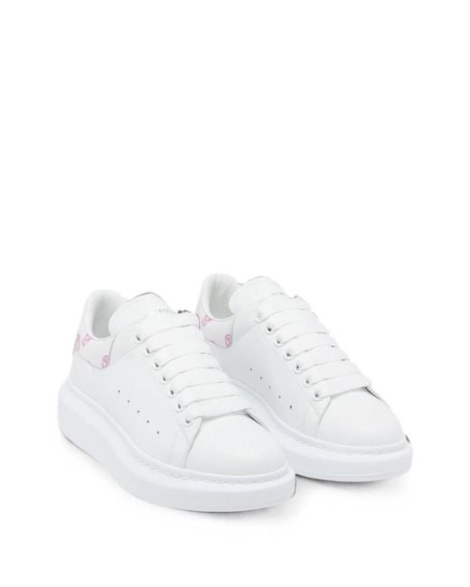McQueen White Oversized Skull-Print Sneakers