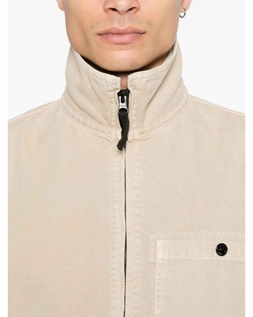 Stone Island Natural Patch-Pocket Zip Overshirt for men