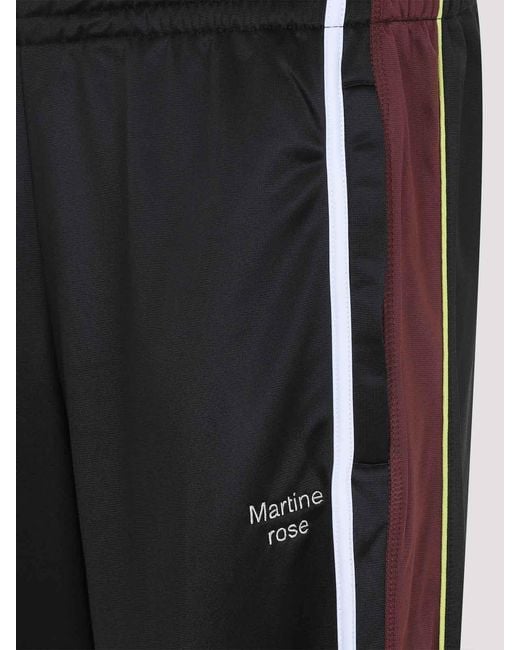 Martine Rose Black Wide Leg Trackpants Stripe Detail for men