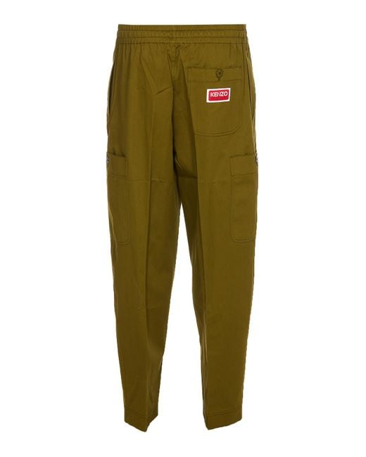 KENZO Green Cargo Pants for men