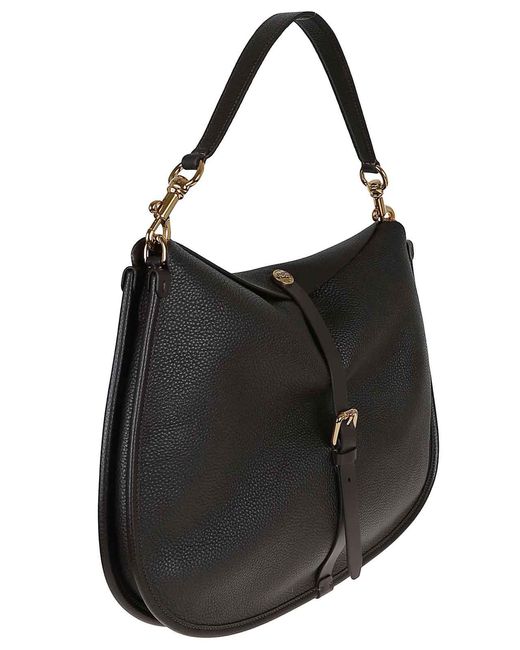 Etro Black Crossbody Pony Xl Tumbled Leather