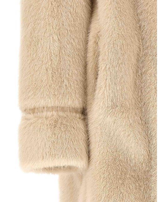 Twinset Natural Double-Breasted Coat