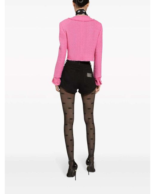 Dolce & Gabbana Pink Tweed Cardigan