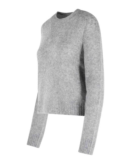 Lisa Yang Gray Solene' Cotton And Cashmere Sweater