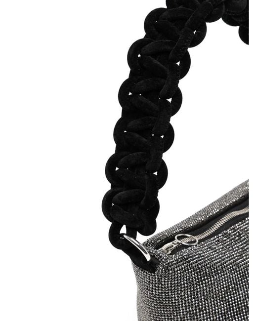 Kara Black Crystal Mesh Cobra Pouch