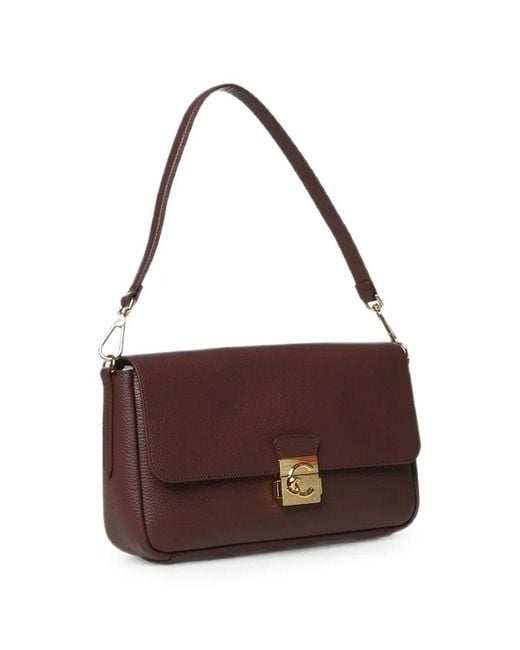 Coccinelle Brown Handbag Grained Leather Berry