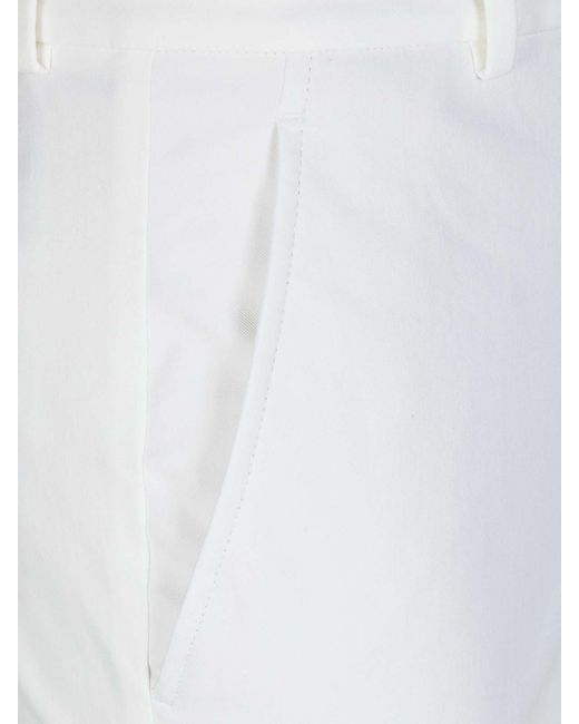 Incotex White Nevet Bistratch Dritto Risvolto