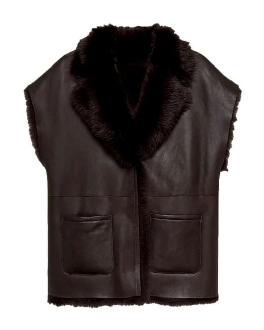 Arma Black Marta Reversible Shearling Vest for men