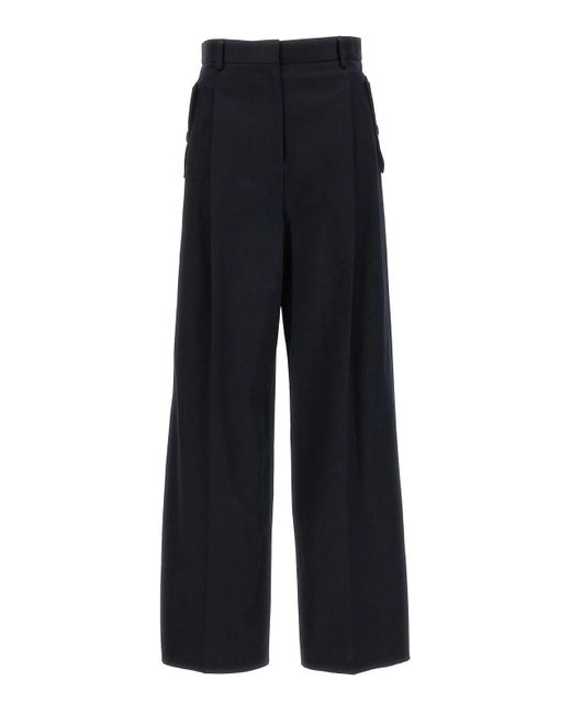 Lanvin Blue Loose Leg Front Pleat Pants