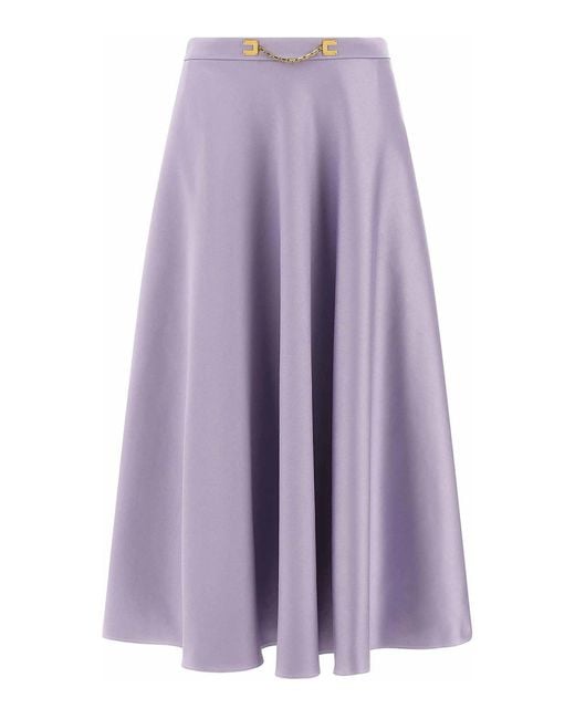 Elisabetta Franchi Purple Duchesse Skirt