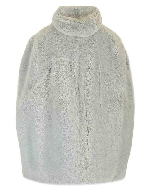 Rick Owens White Shearling Vest