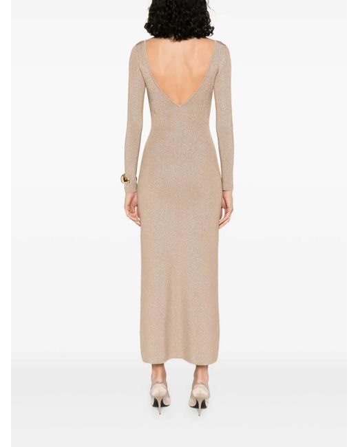 Max Mara Natural Slim-Fit Viscose And Lurex Dress By