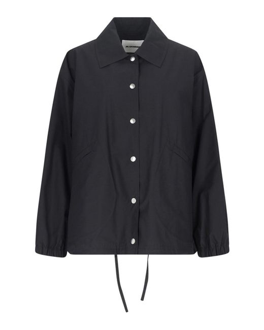 Jil Sander Black Logo Single-Breasted Jacket