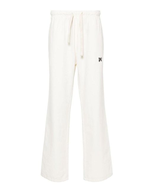 Palm Angels White Ivory Cotton Blend Pants for men
