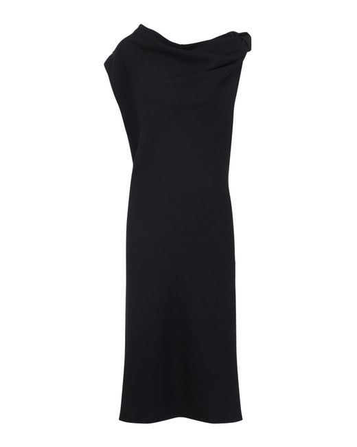 Carven Black Knot Shirt Midi Dress