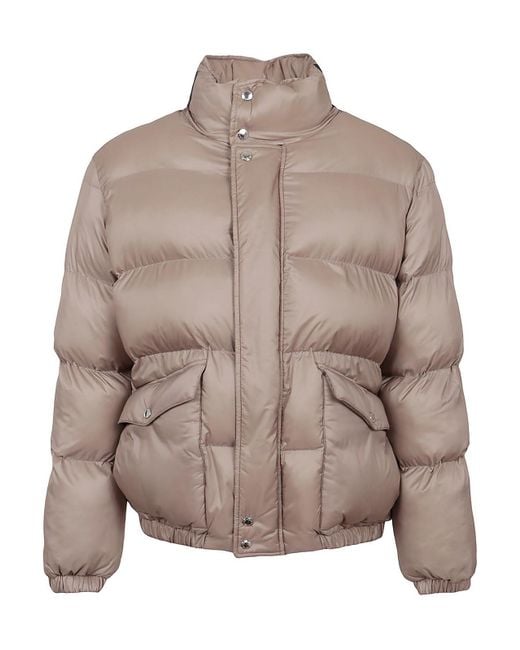 McQueen Gray Graffiti-Printed Collar Quilted Puffer Jacket for men