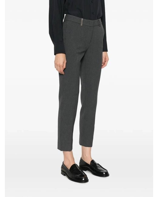 Peserico Gray Straight Leg Trousers
