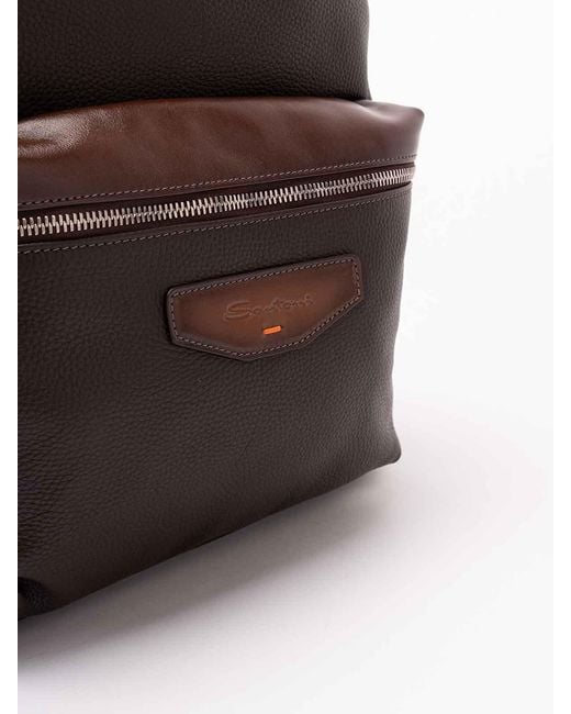 Santoni Brown Backpack for men