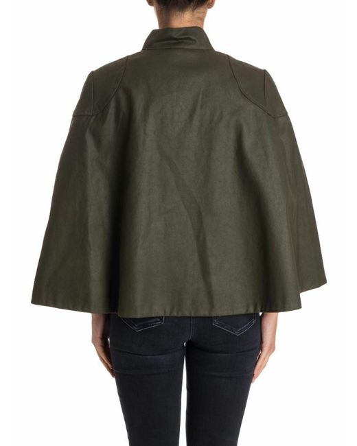 Stella Jean Black Military Green Button-Front Cape