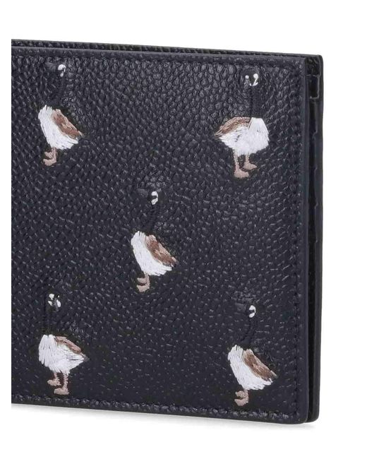 Thom Browne Black Bi-Fold Wallet for men