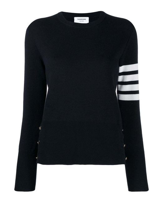 Thom Browne Black 4Bar Cotton Sweater