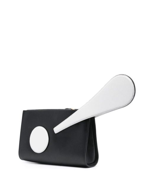 Moschino White Exclamation Mark Clutch Bag