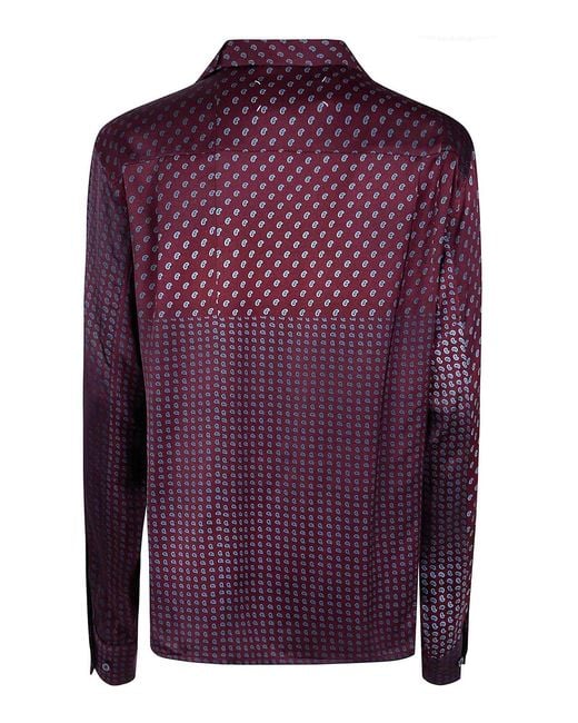Maison Margiela Purple Paisley Printed Shirt