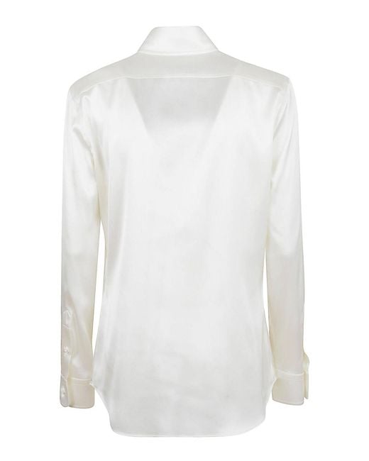 Polo Ralph Lauren White Stretch Silk Shirt