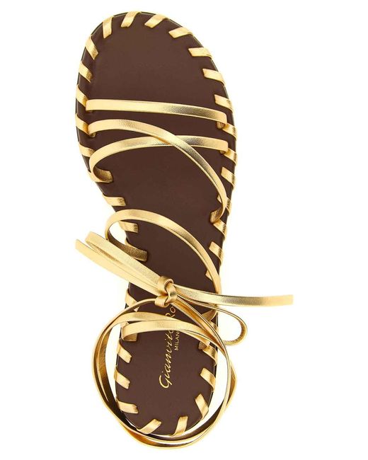 Gianvito Rossi Metallic Nappa Sandals